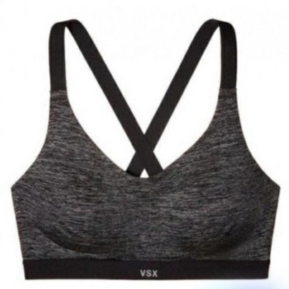 VSX Charcoal and Black Sports Bra